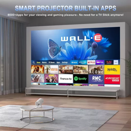 Thunrlge HY300 Mini Projektor 4K Kompatibilis - WiFi 6, BT5.2, Android 11, Netflix, 180° Forgatható, Automatikus Keystone Korrekció, HDMI/US - Standard" or "Vivid