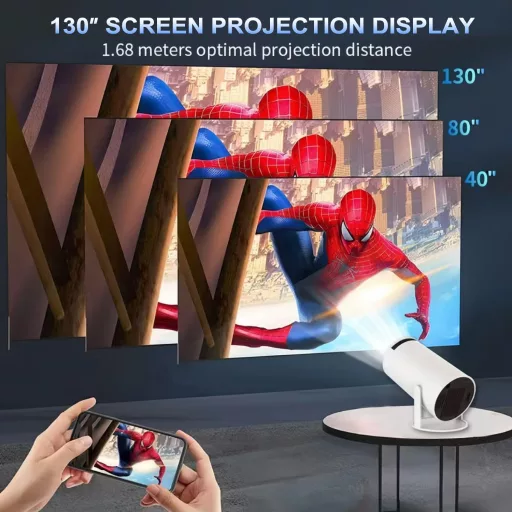 Thunrlge HY300 Mini Projektor 4K Kompatibilis - WiFi 6, BT5.2, Android 11, Netflix, 180° Forgatható, Automatikus Keystone Korrekció, HDMI/US