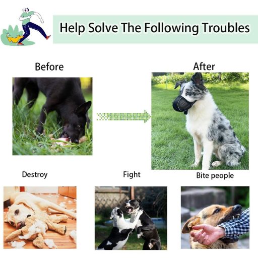 Diketone Kutyaszájkosár XL Nagyobb Kutyáknak, Légáteresztő Reflektív Állítható Fekete