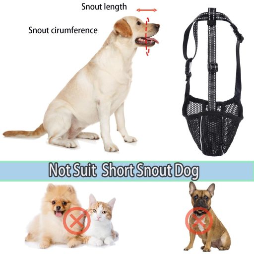 Diketone Kutyaszájkosár XL Nagyobb Kutyáknak, Légáteresztő Reflektív Állítható Fekete