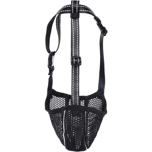 Diketone Kutyaszájkosár XL Nagyobb Kutyáknak, Légáteresztő Reflektív Állítható Fekete