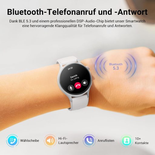 Fitpolo Smartwatch, Ecran AMOLED de 1.32", Peste 110 Moduri Sport, Monitorizare Ritm Cardiac, SpO2, Monitorizare Somn, iOS/Android