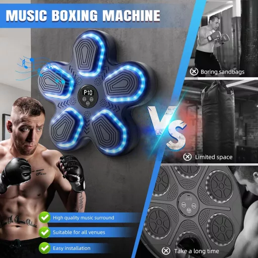 JUOIFIP Bluetooth Falra Szerelhető Ütőgép 9 Sebességgel és Boxkesztyűvel