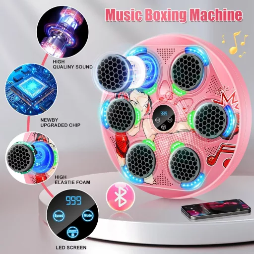 JUOIFIP Bluetooth Ütőgép Falra Szerelhető Zenés Boxzsák 15 Fokozat
