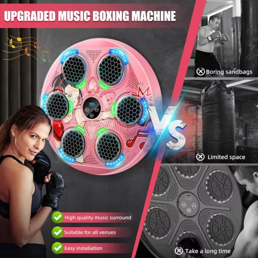 JUOIFIP Bluetooth Ütőgép Falra Szerelhető Zenés Boxzsák 15 Fokozat