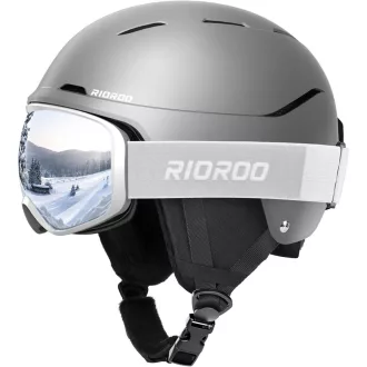   Cască de schi RIOROO cu vizieră integrată, cască de snowboard ventilată, unisex