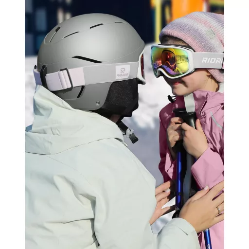 Cască de schi RIOROO cu vizieră integrată, cască de snowboard ventilată, unisex
