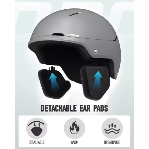 Cască de schi RIOROO cu vizieră integrată, cască de snowboard ventilată, unisex