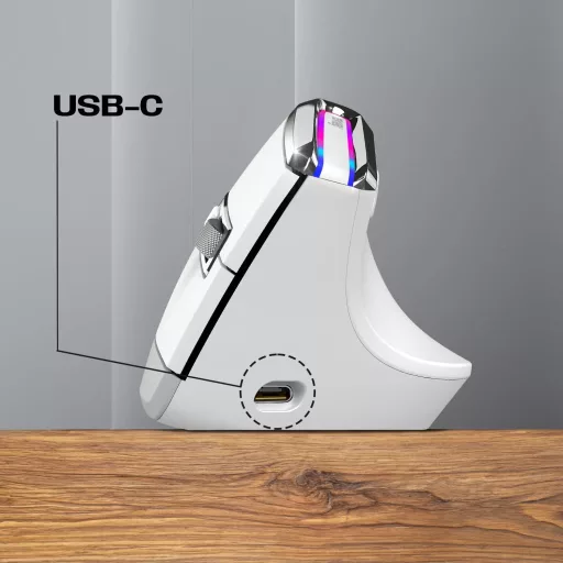 NEWWAY A9 Ergonomikus Vezeték Nélküli Egér - 2.4GHz WiFi, USB-C, RGB, 2400 DPI