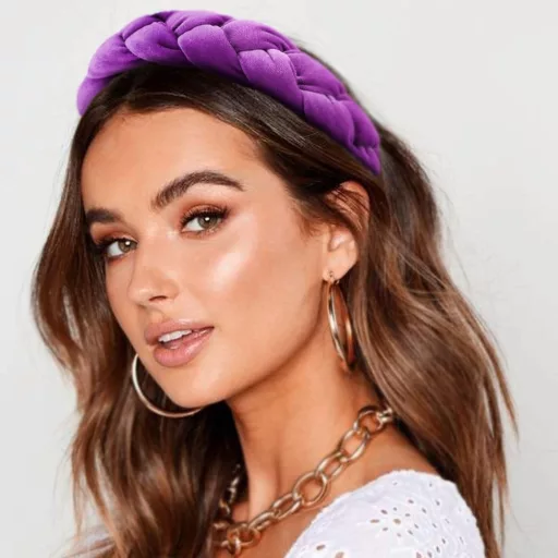 DRESHOW Fonott Fejpánt Női Velúr Rugalmas Hajpánt Keresztezett Hajkiegészítés