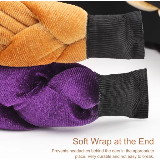 DRESHOW Bentiță împletită pentru femei, din velur elastic, accesoriu de păr încrucișat