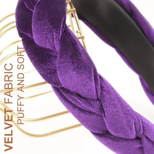 DRESHOW Bentiță împletită pentru femei, din velur elastic, accesoriu de păr încrucișat