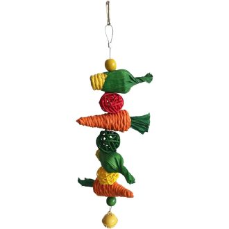   GNAUMORE Rágcsálnivaló Játék Nyúlnak, Tengerimalacnak, Hörcsögnek - Függeszthető Fűgömb és Sárgarépa