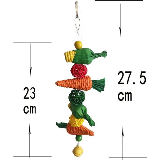 GNAUMORE Rágcsálnivaló Játék Nyúlnak, Tengerimalacnak, Hörcsögnek - Függeszthető Fűgömb és Sárgarépa