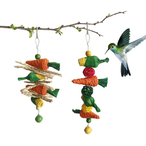 GNAUMORE Rágcsálnivaló Játék Nyúlnak, Tengerimalacnak, Hörcsögnek - Függeszthető Fűgömb és Sárgarépa