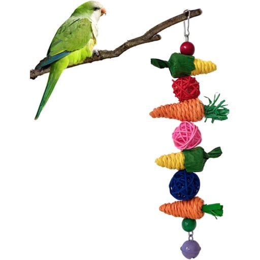 GNAUMORE Rágcsálnivaló Játék Nyúlnak, Tengerimalacnak, Hörcsögnek - Függeszthető Fűgömb és Sárgarépa