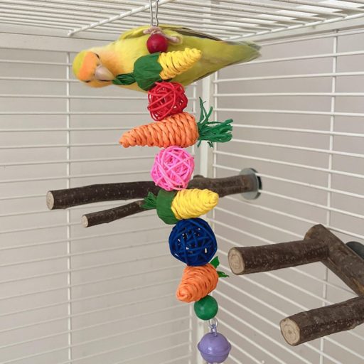 GNAUMORE Jucărie comestibilă pentru rozătoare, iepuri, cobai, hamsteri - Glob de fân și morcov, suspendabile