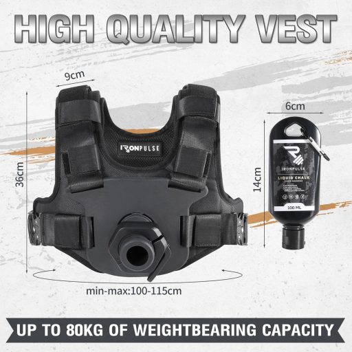 IRONPULSE Súlyzó Mellény Crossfit Edzéshez 80kg Terhelésig Stopperokkal