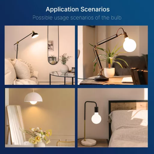 FLSNT E27 Stmievateľná Vintage žiarovka G95 5,5W teplá biela 2200K 550lm