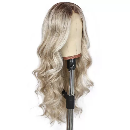 Sapphirewigs Szőke Paróka 13x4 Csipke Előlappal - 56 cm Hullámos Műhaj, Előtépett, Hőálló, 150% Sűrűség, Átlátszó Csipke, Napi Viseletre