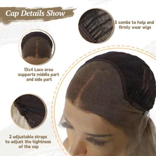 Sapphirewigs Szőke Paróka 13x4 Csipke Előlappal - 56 cm Hullámos Műhaj, Előtépett, Hőálló, 150% Sűrűség, Átlátszó Csipke, Napi Viseletre