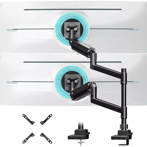 Putilsen Mount Dual Monitor Tartó 24-57" Gázrugós Állvány Magasságállítható