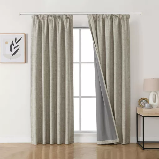 Joydeco 100% Blackout Linen Függöny Szett 2db 245x140cm Hőszigetelő Hangszigetelő