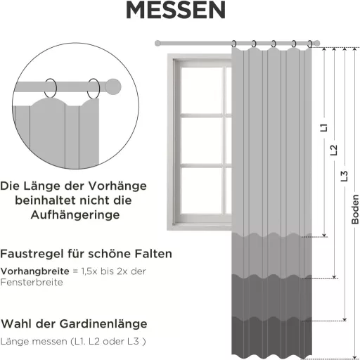 Joydeco 100% Blackout Linen Függöny Szett 2db 245x140cm Hőszigetelő Hangszigetelő