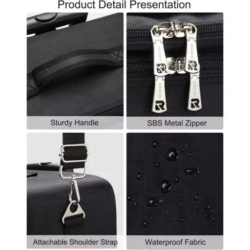 Relavel 17,7" Extra Nagy Kozmetikai Utazótáska Szépségápolási Organizer Fekete