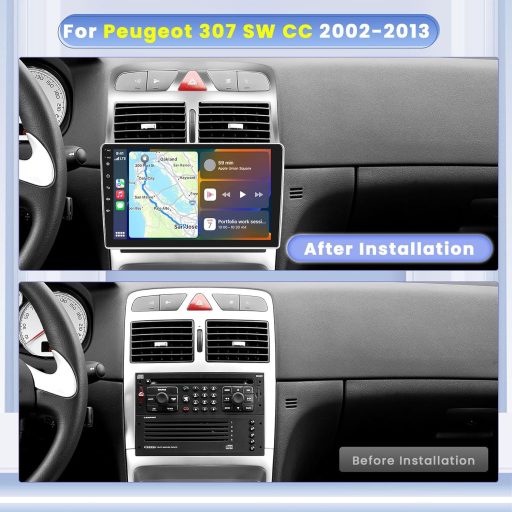 Hikity Android 13 Autórádió 9" Peugeot 307 SW CC CarPlay GPS Bluetooth