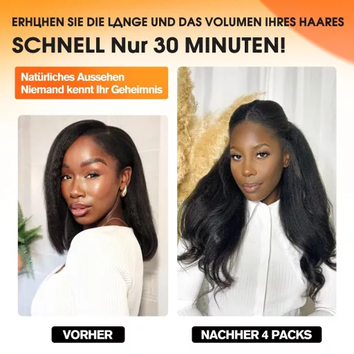 ISHEENY Tape-In Valódi Hajhosszabbítás Göndör 55cm Természetes Fekete 50g