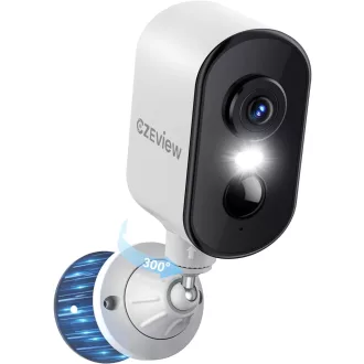   CZEview 2K Vezeték Nélküli Megfigyelő Kamera Akkumulátoros 300° Forgatható Éjszakai Látás