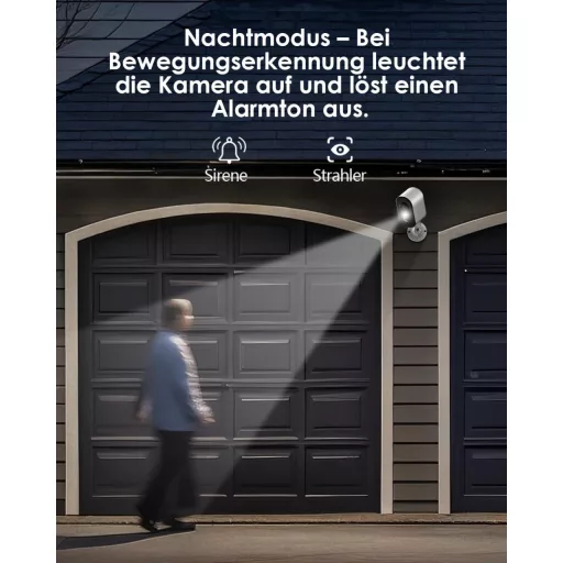 Cameră de Supraveghere Wireless CZEview 2K cu Acumulator, Rotire 300°, Vedere Nocturnă