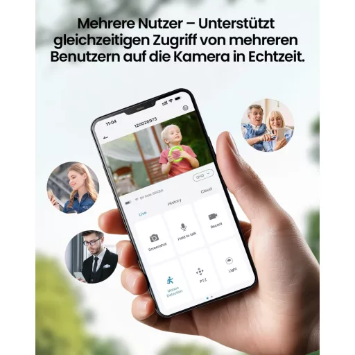 Bezdrôtová bezpečnostná kamera CZEview 2K, napájaná batériou, s otáčaním o 300° a nočným videním