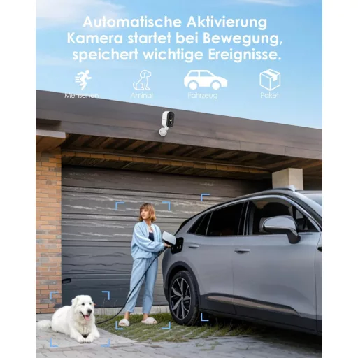 CZEview 2K Vezeték Nélküli Megfigyelő Kamera Akkumulátoros 300° Forgatható Éjszakai Látás