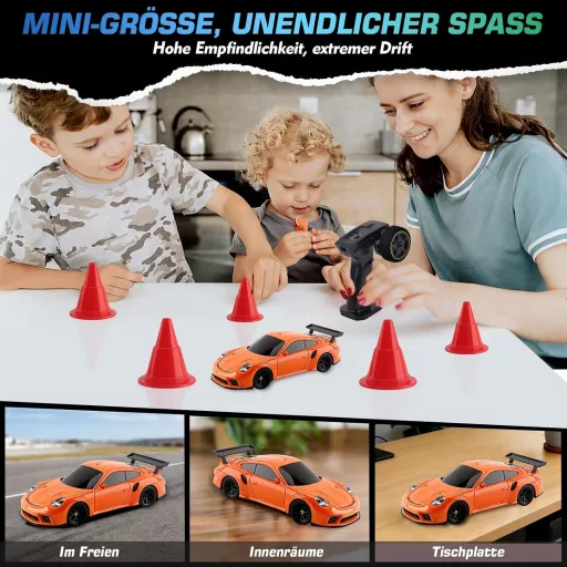 Vefacion Mini RC driftové auto 1:43 2.4GHz 15 km/h so svetlami pre deti