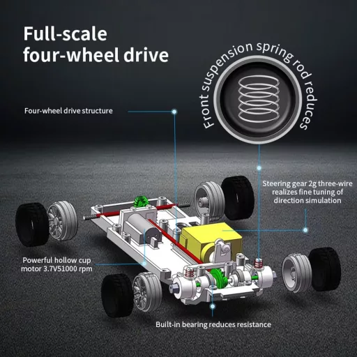 Vefacion Mini RC driftové auto 1:43 2.4GHz 15 km/h so svetlami pre deti