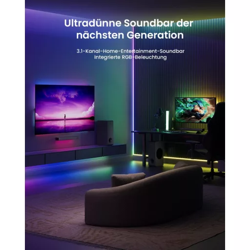 MEREDO 3.1 Soundbar sa subwooferom i RGB sinkronizacijom za TV i PC gaming