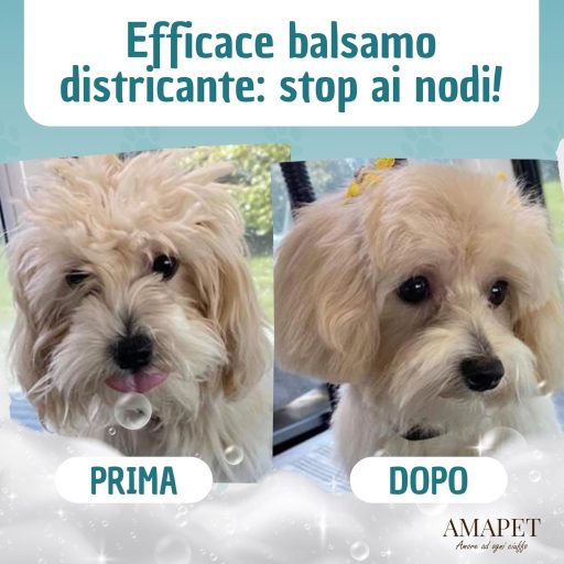 AMAPET Sprej za raščešljavanje dlake za pse i mačke - Balzam za sjajnu dlaku za sve tipove dlake, s prirodnim hipoalergenim sastojcima, 250 ml