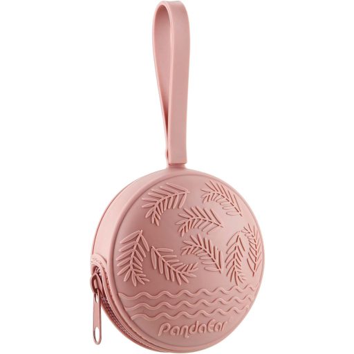 PandaEar set 3 suporturi din silicon pentru suzetă, pentru călătorii, fără BPA, roz