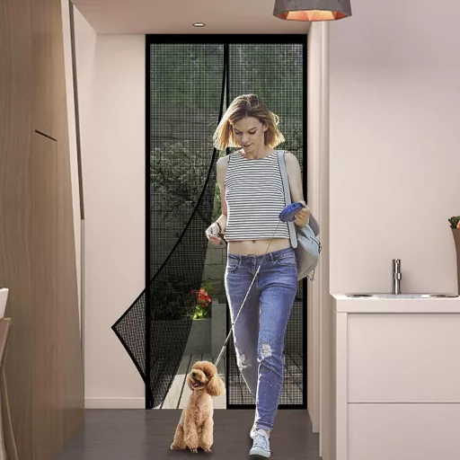 Panngu Mágneses Szúnyogháló Ajtóra 85x190cm Erősített Barna Rovarháló Erkélyre