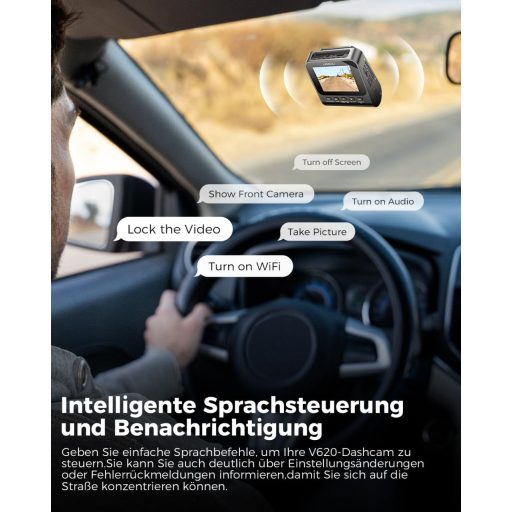 LINGDU V620 Autokamera 4K Predná 1080P Zadná, 2,4" IPS WiFi Dash Cam so 64GB SD Kartou, Nočné Videnie GPS 170° Širokouhlá