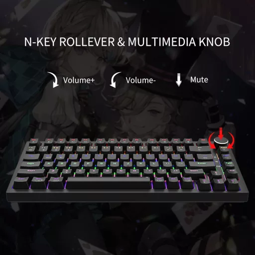 Newmen GM326 Mechanikus Gamer Billentyűzet 75% TKL USB-C LED