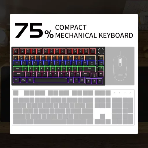 Newmen GM326 Mechanikus Gamer Billentyűzet 75% TKL USB-C LED