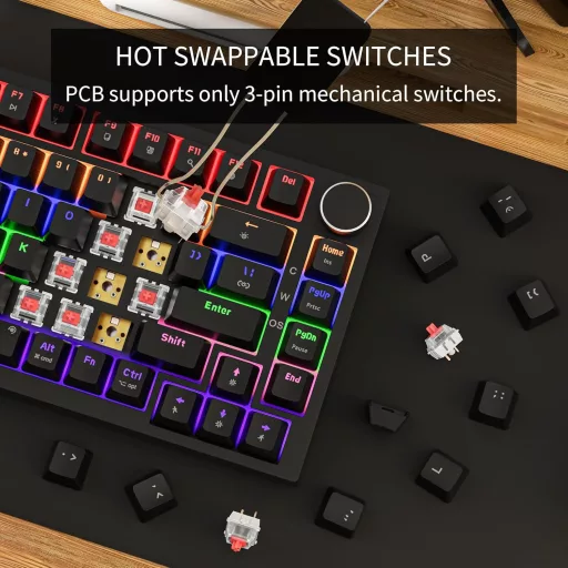 Newmen GM326 Mechanikus Gamer Billentyűzet 75% TKL USB-C LED