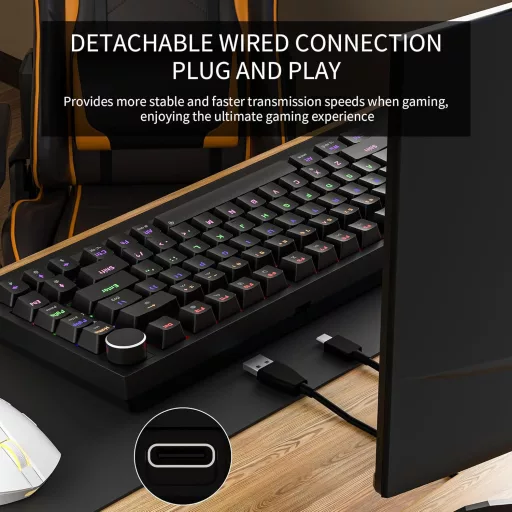 Newmen GM326 Mechanikus Gamer Billentyűzet 75% TKL USB-C LED