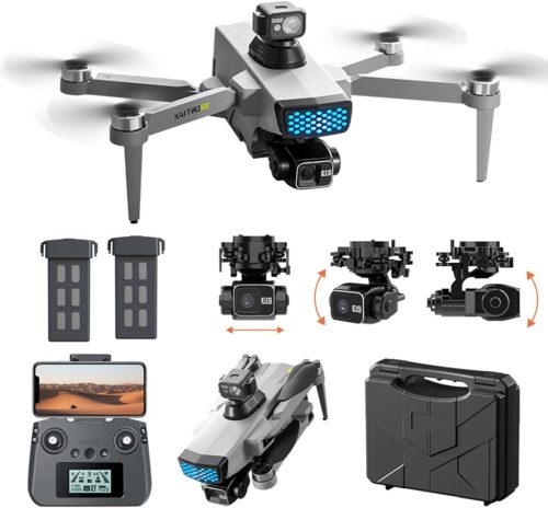Dronă GPS Gleto cu cameră 4K, gimbal pe 3 axe, timp de zbor de 50 de minute, detectare obstacole, funcție de urmărire, sub 249g, pliabilă
