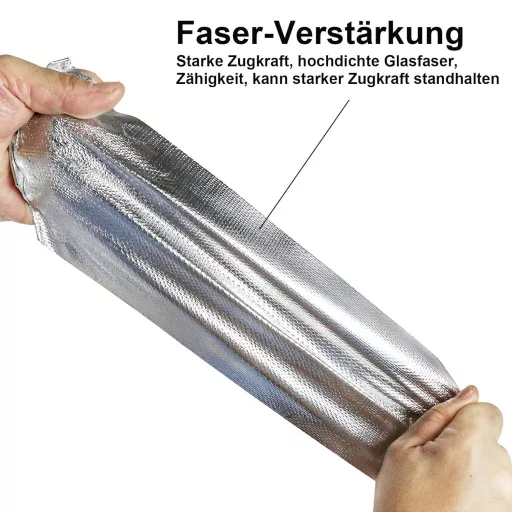 BOMEI PACK Bandă de aluminiu ranforsată 100mm x 20m, adeziv rezistent la căldură și apă