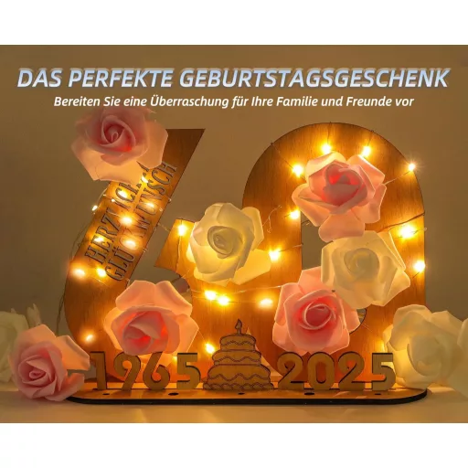 Giftota 18. Születésnapi Ajándék Fa Tábla LED Fényekkel - Személyre Szabható Vendégkönyv