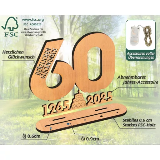 Giftota 18. Születésnapi Ajándék Fa Tábla LED Fényekkel - Személyre Szabható Vendégkönyv